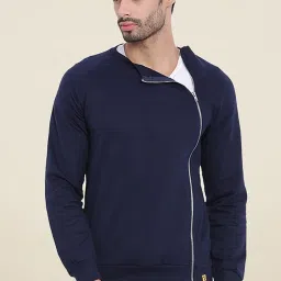 Campus Sutra Navy Solid Sweatshirt image 3