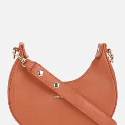 Van Heusen Orange Solid Free Size Shoulder Handbag image 1