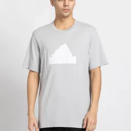 adidas Grey Regular Fit Printed Sports T-Shirt image 1