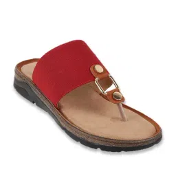 Catwalk Women's Red T-Strap Sandals-image-26