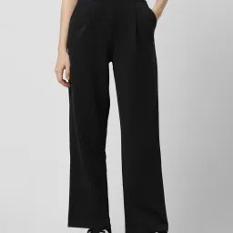 Van Heusen Black Mid Rise Flared Pants image 1