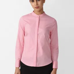 Van Heusen Pink Cotton Printed Formal Shirt image 1