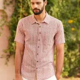 Jaypore Multicolour Block Printed Regular Fit Shirt image 3