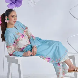 ROMONIA Printed Long Sleeves Tunic With Palazzos image 3