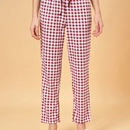 Dreamz by Pantaloons Red & White Cotton Chequered Pyjamas image 1