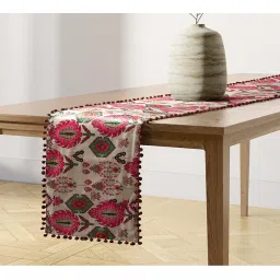 india circus by krsnaa mehta India Circus By Krshna Mehta 4-Seater Multi Velvet Printed Table Runner image 1