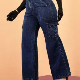 Miss Chase A+ Blue Denim Solid Jeans image 4