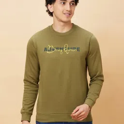 Being Human Green Regular Fit Graphic Print Sweatshirt image 1