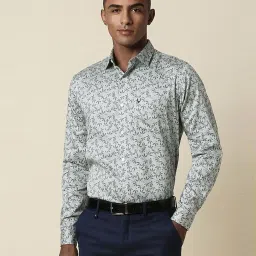 Allen Solly Green Cotton Slim Fit Printed Shirt image 1