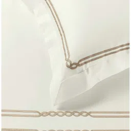 SANSAAR A D'DECOR BRAND LIVE CONSCIOUSLY Star White Oyster King Bedsheet With 2 Pillow Covers image 2