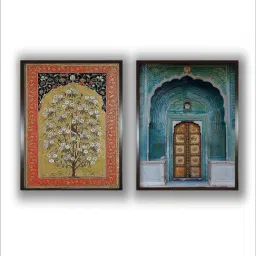 Indian Classic Art Multicolor Canvas Abstract Wall Art image 2