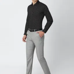 Van Heusen Black Cotton Regular Fit Printed Shirt image 5