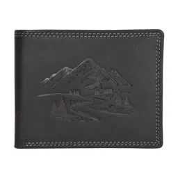 SASSORA Black ARLO Textured Small Leather Bi-Fold Wallet image 2