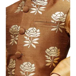 VASTRAMAY Kids Rose Gold Floral Print Kurta Set image 4