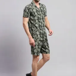 Monte Carlo Green & Black Regular Fit Printed Co-Ord Set image 4