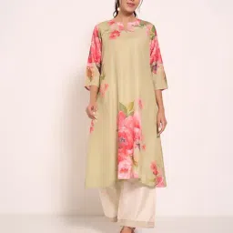 Rangmanch By Pantaloons Green Regular Fit Printed Kurta-picture-33