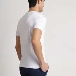 Reebok White Slim Fit Printed T-Shirt image 2