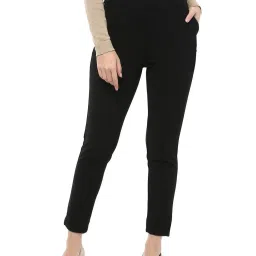 Solly by Allen Solly Black Regular Fit Trousers image 1