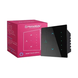 HomeMate Smart Touch Fan Regulator Works with Google Assistant and Alexa (Black) image 1