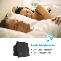 HomeMate 4 Gang Smart Touch Switch Works with Google Assistant and Alexa (Black) image 4