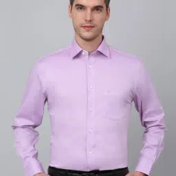 Cantabil Purple Cotton Regular Fit Texture Shirt-picture-16