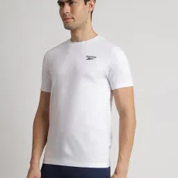 Reebok White Slim Fit Printed T-Shirt image 3
