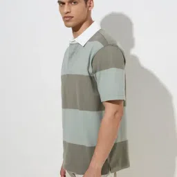 WES Casuals by Westside Olive Relaxed-Fit Cotton-Blend Polo T-Shirt-picture-16