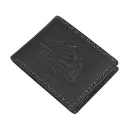 SASSORA Black ARLO Textured Small Leather Bi-Fold Wallet image 5