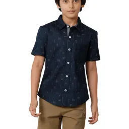 Under Fourteen Only Kids Navy Printed Shirt-picture-17