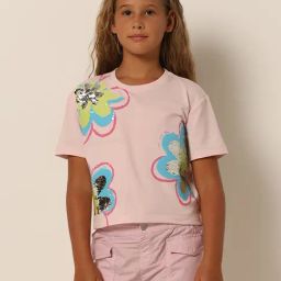 VERO MODA GIRL Pink Embellished T-Shirt-picture-22