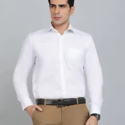 Metal White Cotton Slim Fit Solid Shirt-image-57