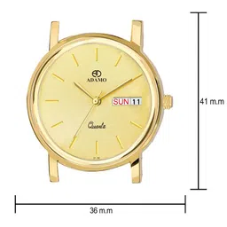 ADAMO Unisex Brass Dial & Straps Analogue Watch 1013YM04 image 4