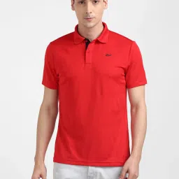 Reebok Red Cotton Regular Fit Polo T-Shirts image 1