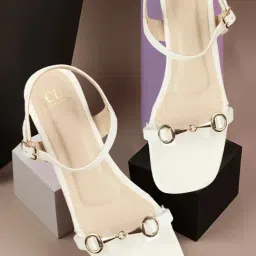 Carlton London Women's Cream Ankle Strap Sandals-image-83