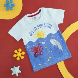 Pantaloons Baby Sky Blue Cotton Printed T-Shirt-picture-28