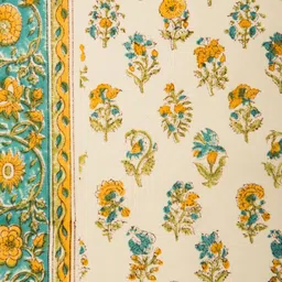 Fabindia Standalone Yellow & Beige 6 Pieces Printed Cotton Table Placemats image 5