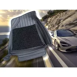 Auto Pearl 9X Car Floor Mats Luxury Leatherite Black Compatible For Tata Tiago, 9DMAT_BLK_Tiago image 2
