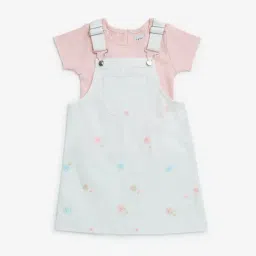 HOP Kids by Westside Off-White Cotton Pinafore with T-Shirt Set-picture-43
