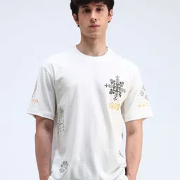 Flying Machine Men Geometric Printed Round Neck Cotton T-shirt-picture-20