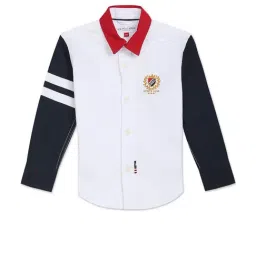U.S. Polo Assn. Kids White Solid Full Sleeves Shirt-picture-34
