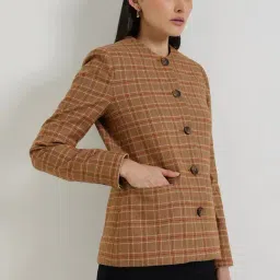 Fablestreet Brown Tweed Checked Jacket image 3