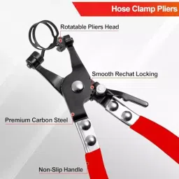 MECRAAF Heavy Duty Hose Clamp Plier 0 cm – 5 cm Rnage Carbon Steel Anti-Slip Black & Red, HT-HCP image 4