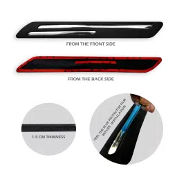 SCA Rubber Car Side Bumper Protector Guard with Double Chrome Strip for Toyota Hyryder All Model Black (Set of 4) image 3