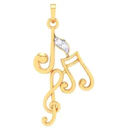 P.C. Chandra Jewellers 22k Yellow Gold Three Musical Note Pendant-picture-26