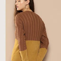 Chemistry Colourblocked Cable Knit Fuzzy Pullover image 5