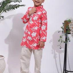 Cutiekins Boys Floral Printed Kurta with Pyjamas image 5