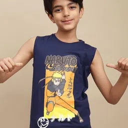 Kids Ville Boys Naruto Graphic Printed Round Neck Cotton T-shirt-picture-17