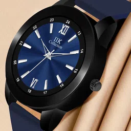 IIK COLLECTION Men Blue Round Dial Adjustable Flexible Silicon Strap Watch-picture-15