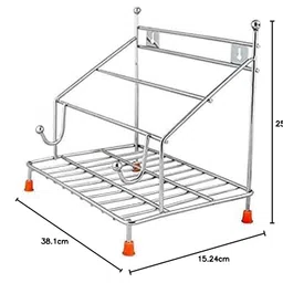 NH10 DESIGNS Chakla Belan and Tawa Stand for Kitchen - 100% Rust-Free Stainless Steel Rolling Pin Board Holder Wall Mount Stand 4 in1 Holder, Floating Shelves, Floating Shelf (NHSP) image 5