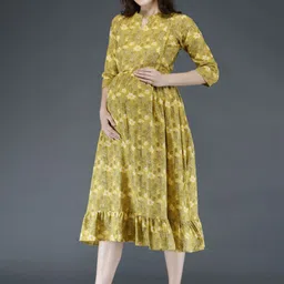 SupBir Women Checked Maternity Anarkali Kurta image 2